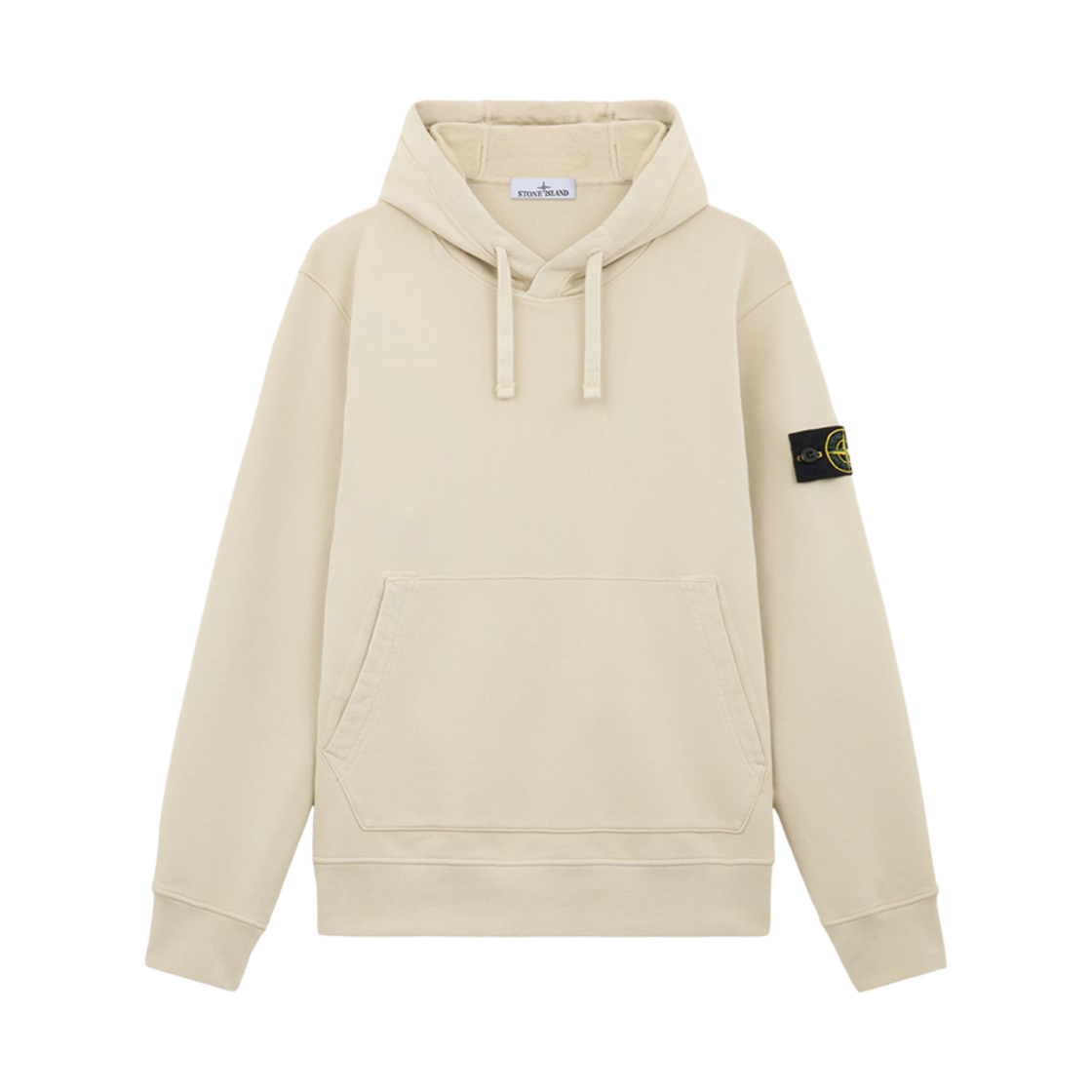 811564151-V0097 Stone Island 64151 Cotton Fleece Hooded Sweatshirt with Pouch Pocket Off White - 24FW