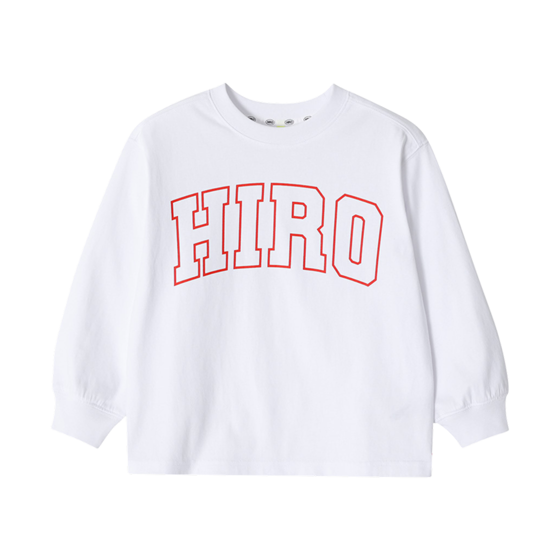 (키즈) 히로 블랭크 롱슬리브 티셔츠 화이트((Kids) Hiro Blank Long Sleeve T-Shirt White)