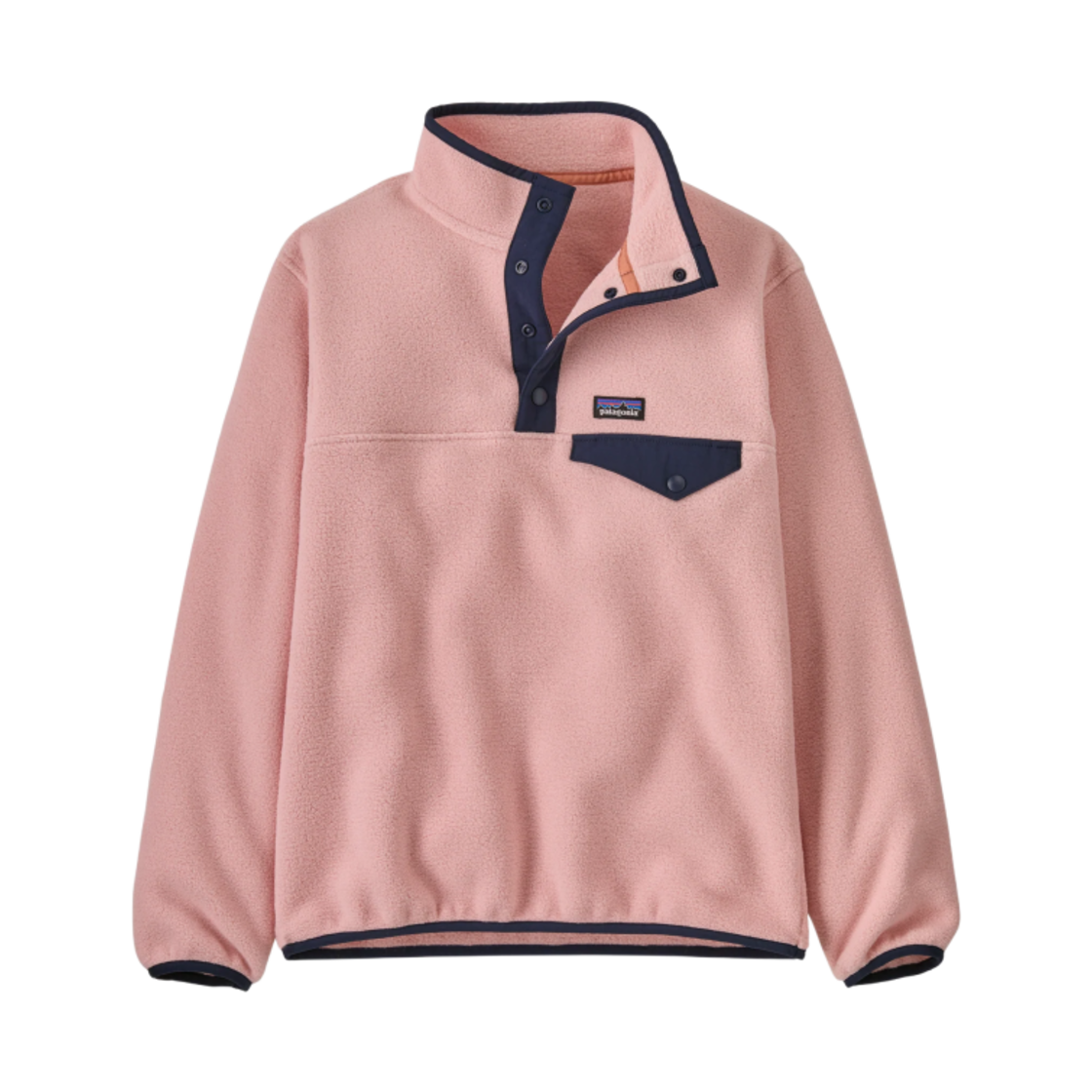 (키즈) 파타고니아 라이트웨이트 신칠라 스냅-T 플리스 풀오버 말로우 핑크((Kids) Patagonia Lightweight Synchilla Snap-T Fleece Pullover Mallow Pink)