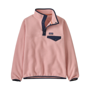 (Kids) Patagonia Lightweight Synchilla Snap-T Fleece Pullover Mallow Pink