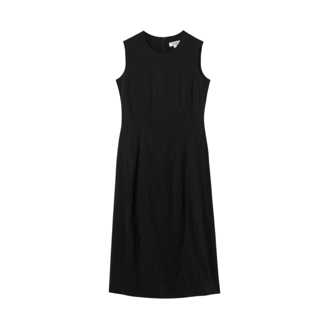 (W) 코스 슬리브리스 탑스티치 미디 드레스 블랙((W) COS Sleeveless Topstitch Midi Dress Black)