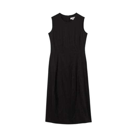 1221711001 (W) COS Sleeveless Topstitch Midi Dress Black