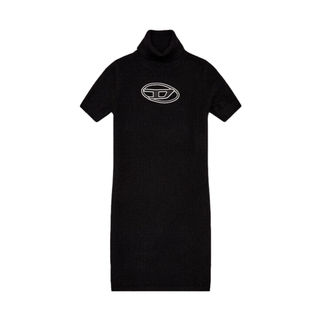 A126130KCAE-9XX (W) Diesel Roll Neck Dress with Oval D Plaque Black
