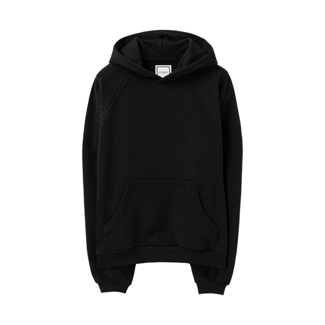 W251TS39756B Wooyoungmi Line Embroidery Hood T-Shirt Black - 25SS