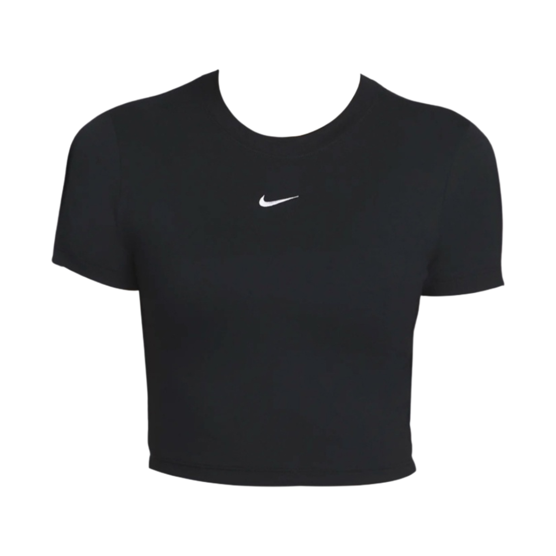 (W) 나이키 NSW 에센셜 슬림핏 크롭 티셔츠 블랙 - US/EU((W) Nike NSW Essential Slim Fit Crop T-Shirt Black - US/EU) - 1
