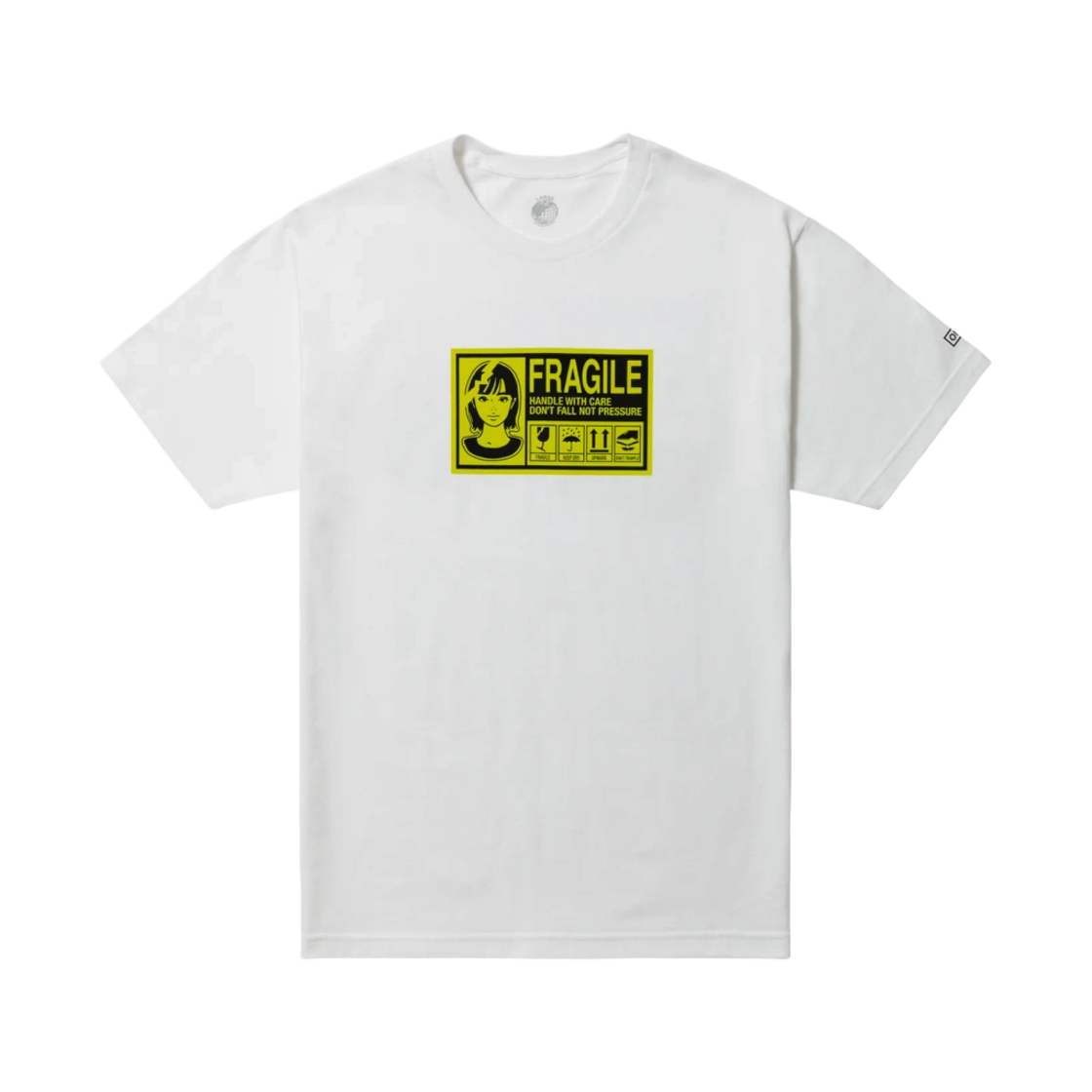 온 에어 프래질 라벨 S/SL 티셔츠 화이트 옐로우(On Air Fragile Label S/SL T-Shirt White Yellow)