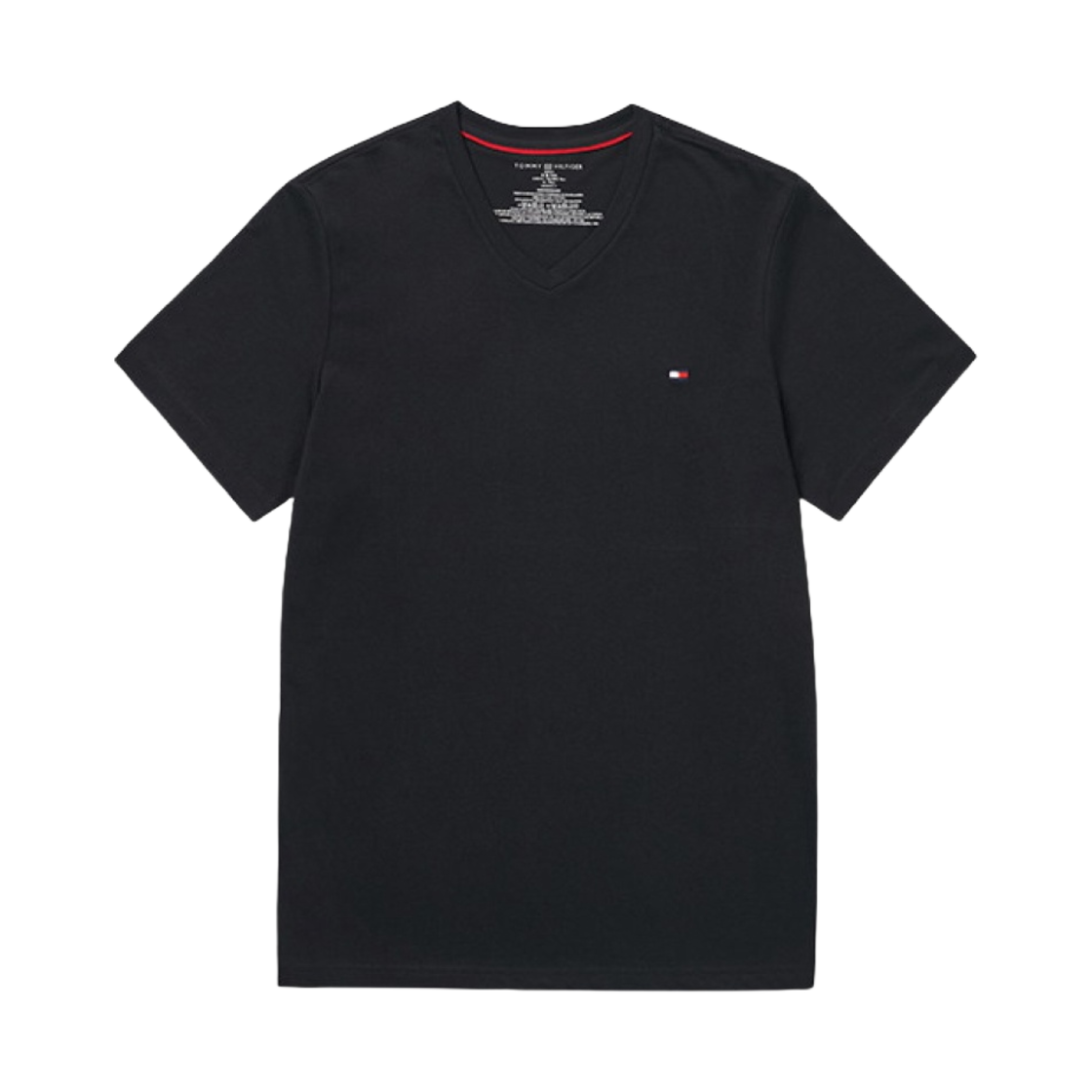 타미 힐피거 플래그 코어 브이넥 티셔츠 블랙(Tommy Hilfiger Flag Core V-Neck T-Shirt Black)