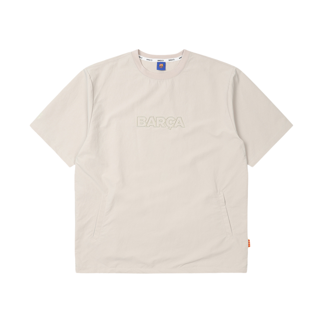 EBCZSSBE1 FC Barcelona Classic Line Woven T-Shirt Beige