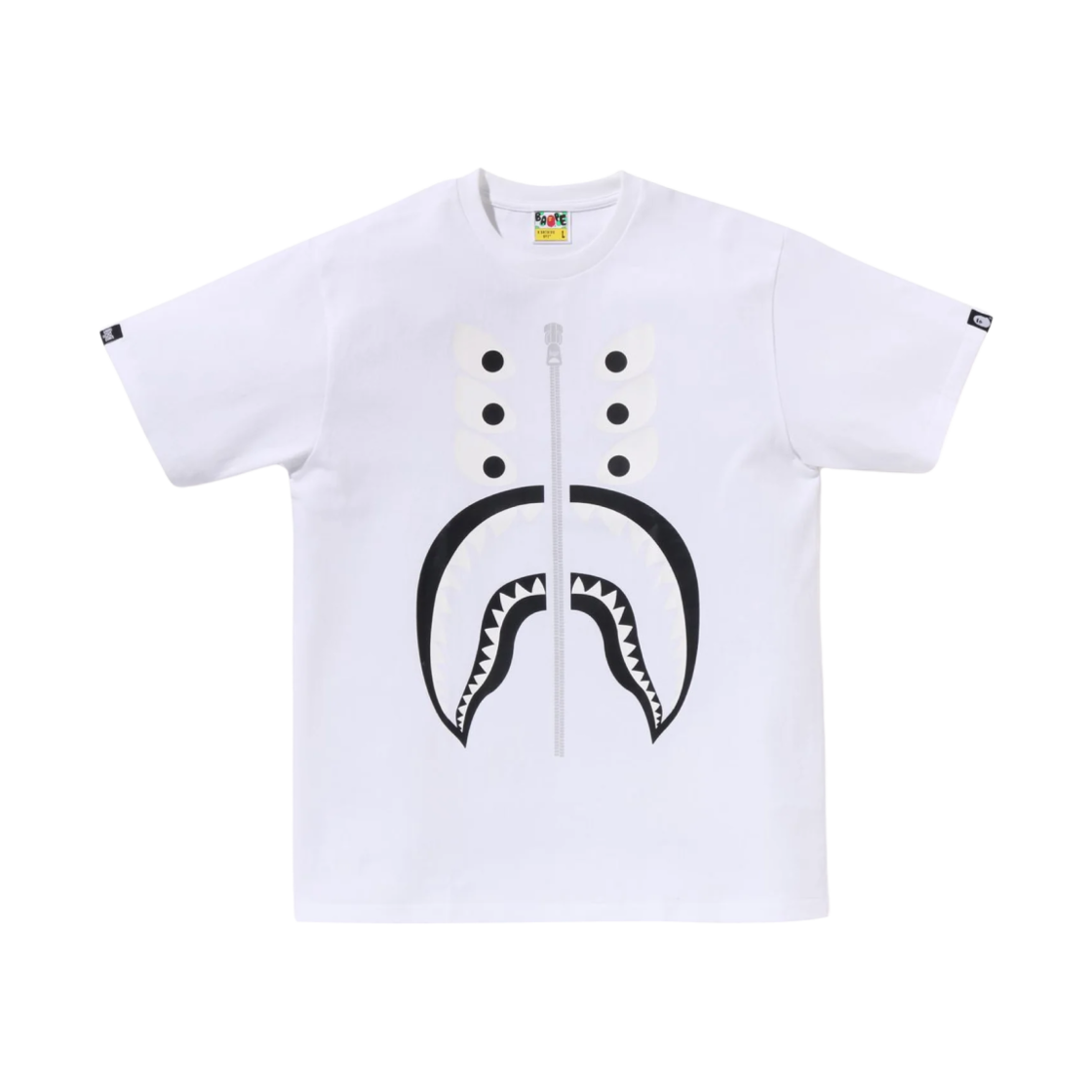 베이프 x 바운티 헌터 매드 샤크 티셔츠 화이트(BAPE x Bounty Hunter Mad Shark T-Shirt White) - 1