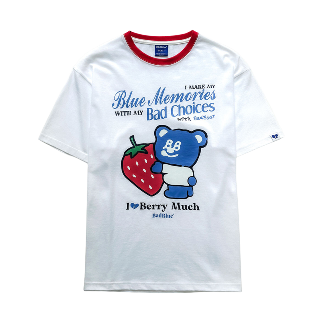 배드블루 베리 베드베어 티 화이트(BadBlue Berry Badbear Tee White)