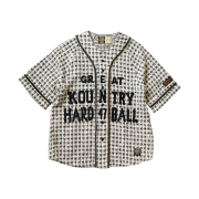 Kapital Fancy Tweed Great Kountry Baseball Shirt White