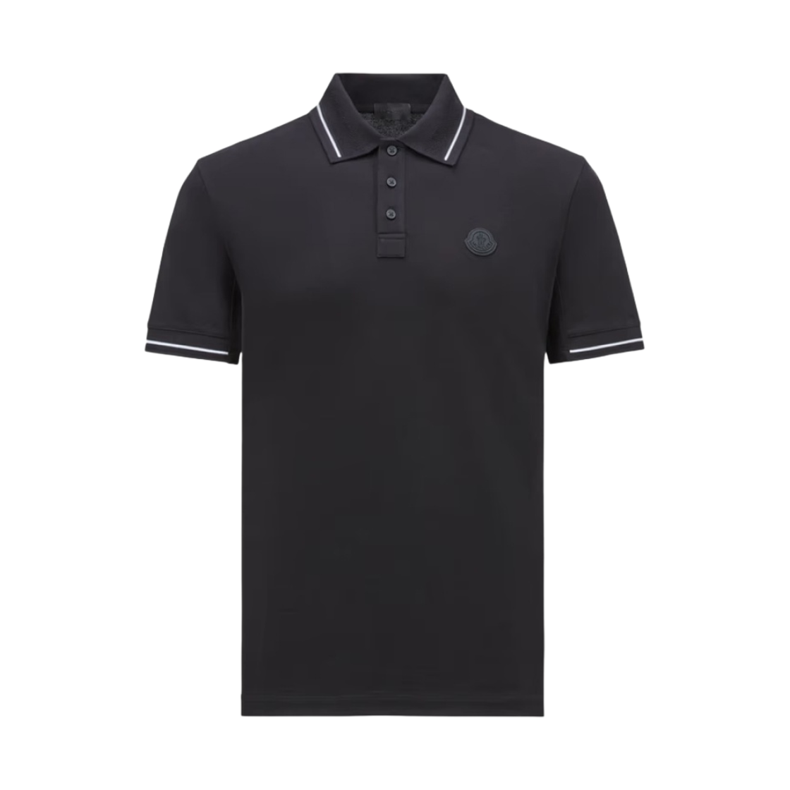 J1-091-8A00001-89A16-999 Moncler Logo Patch Polo Shirt Black - 24SS - 대표 이미지 #1