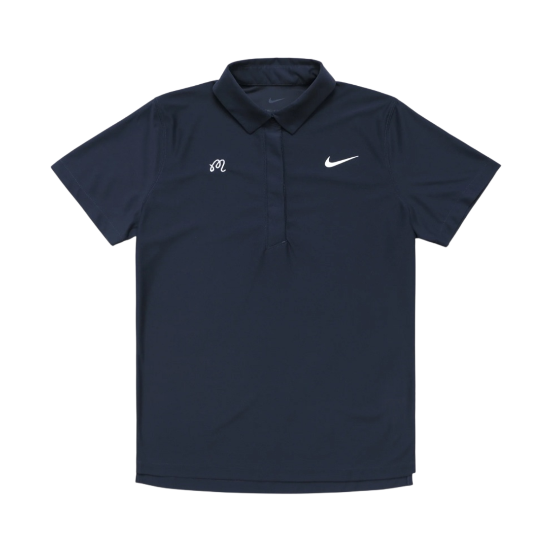 (W) 말본 골프 x 나이키 드라이핏 ADV 투어 숏슬리브 폴로 미드나잇 네이비((W) Malbon Golf x Nike Dri-Fit ADV Tour Short Sleeve Polo Midnight Navy) - 1