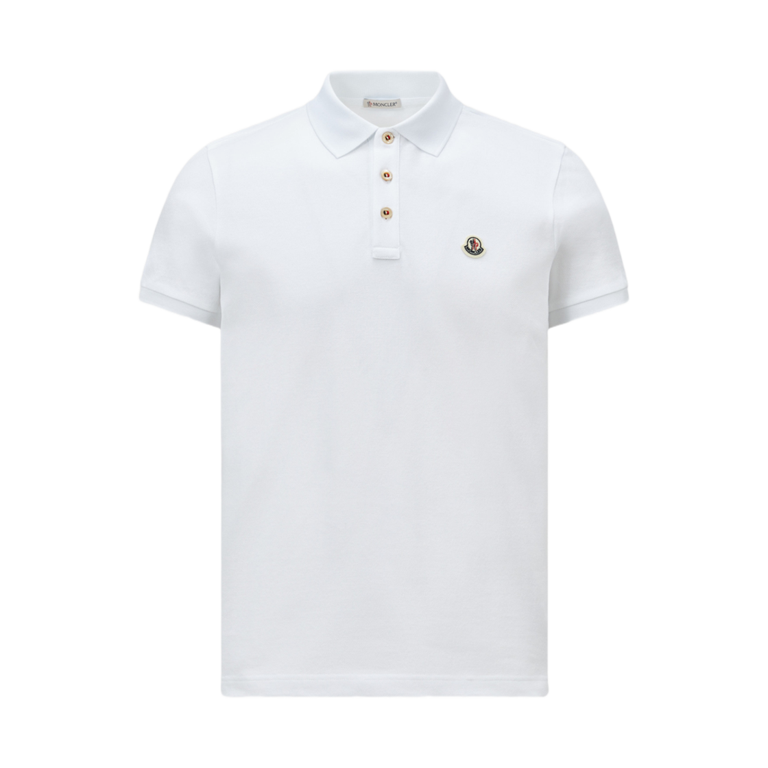 몽클레르 로고 패치 코튼 폴로 셔츠 옵티컬 화이트 - 25SS(Moncler Logo Patch Cotton Polo Shirt Optical White - 25SS)