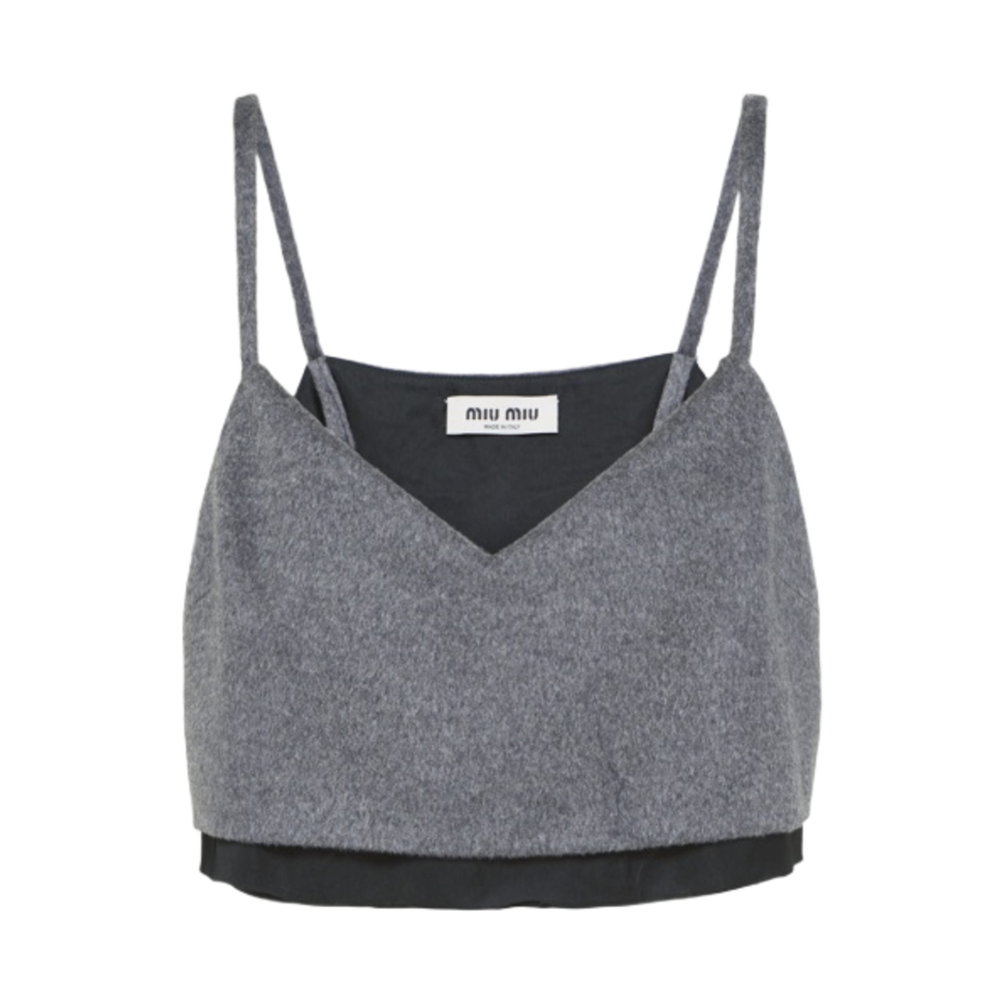 (W) 미우 미우 벨루어 탑 그레이((W) Miu Miu Velour Top Grey) - 1