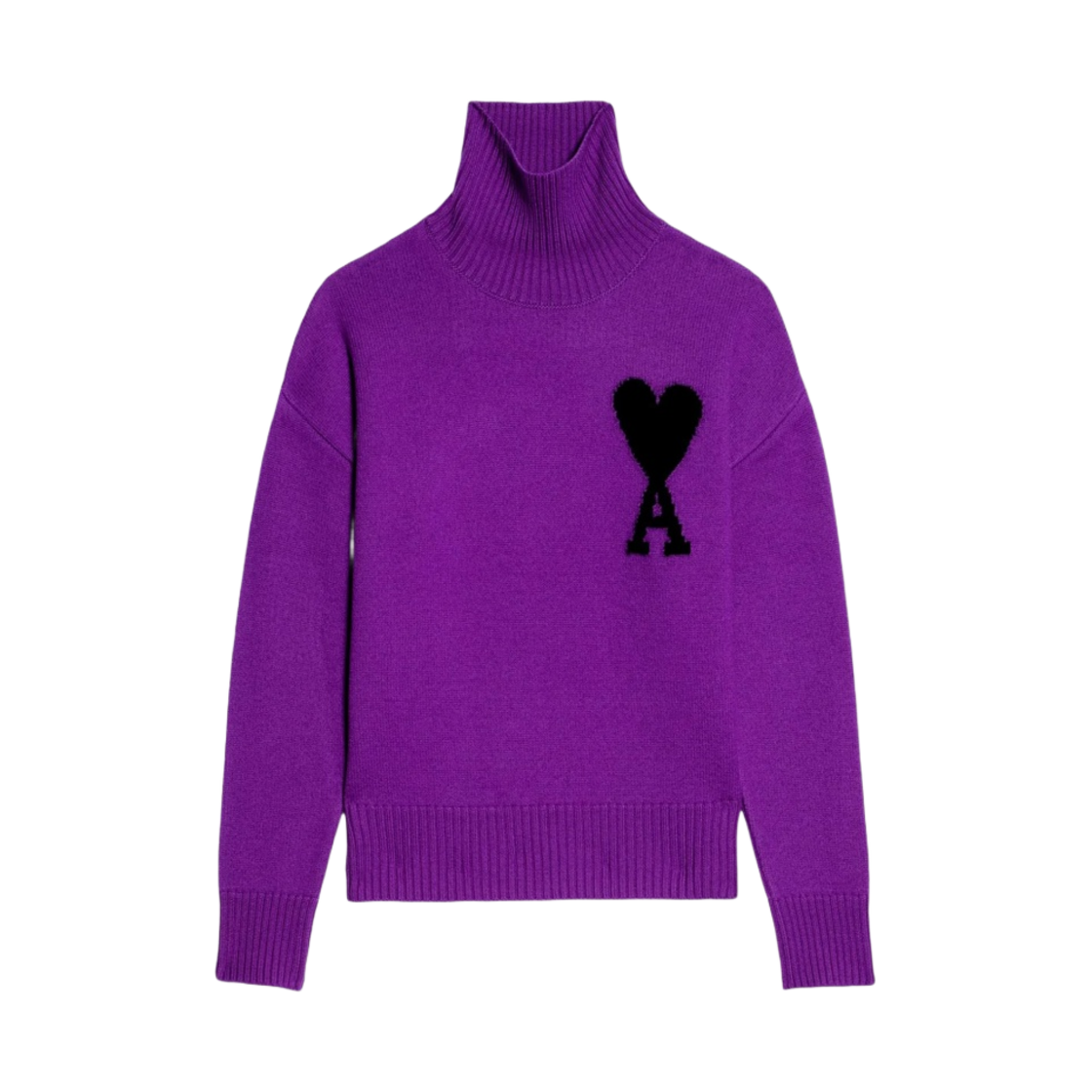 UKS402-018-501 AMI de Coeur Funnel Neck Sweater Purple