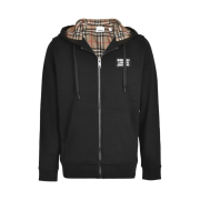 Burberry Hove Check Zip Hoodie Black