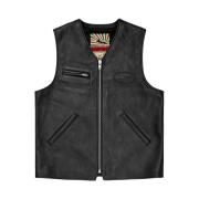 Corteiz Skydive Leather Vest Black