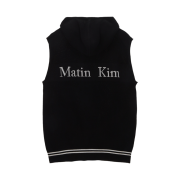 Matin Kim Hoody Point Logo Knit Vest Black
