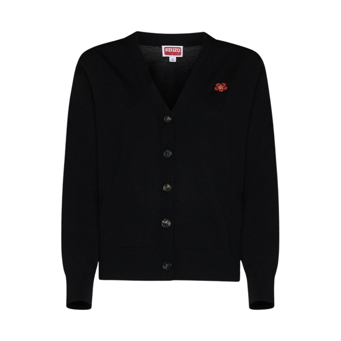 (W) 겐조 보케 플라워 자수 가디건 블랙((W) Kenzo Boke Flower Embroidered Cardigan Black)
