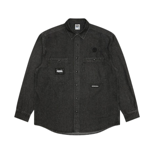 에이프 나우 롱 슬리브 셔츠 라이트 블랙 - 25SS