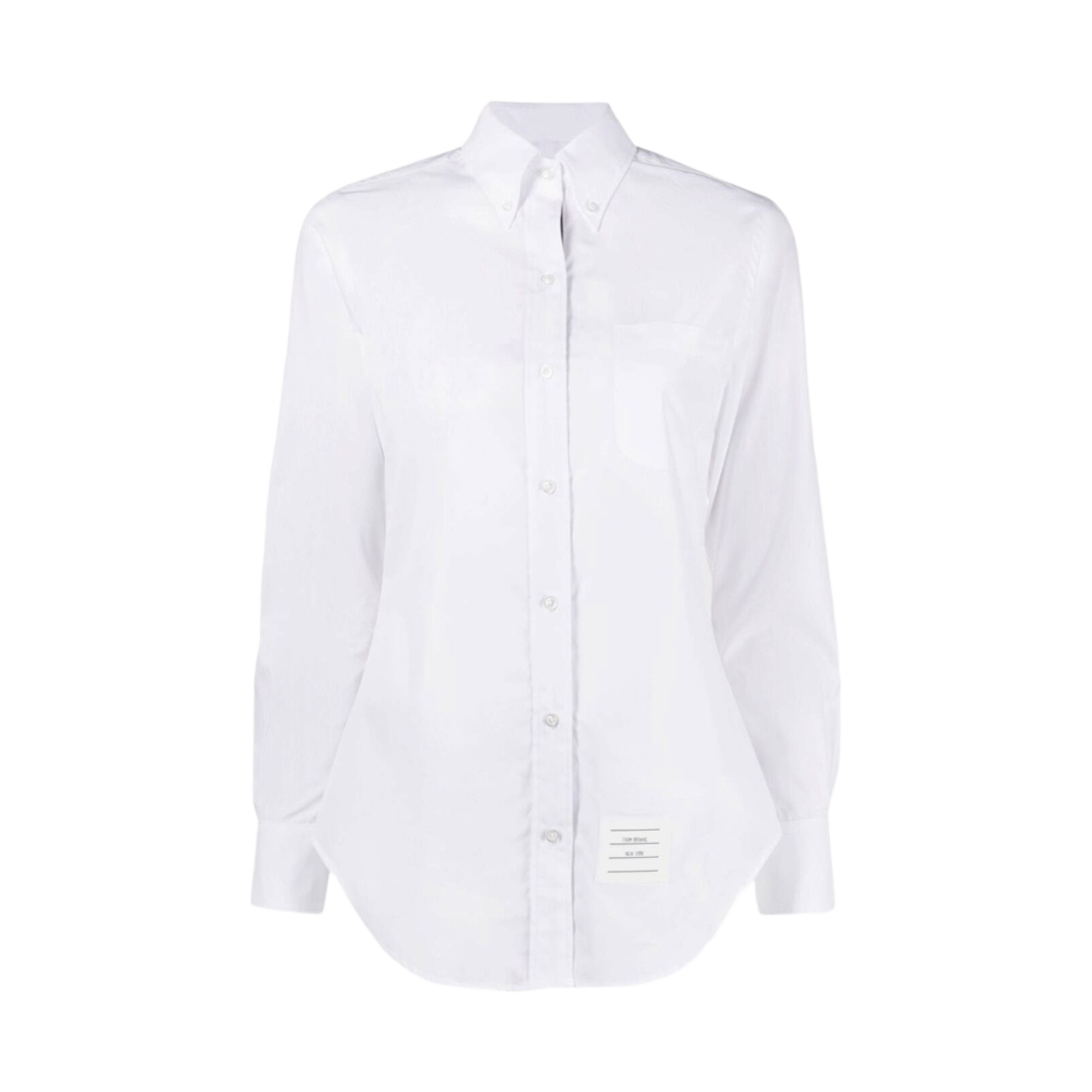 FLL005E-03113-100 (W) Thom Browne Logo Patch Cotton Shirt White - 대표 이미지 #1