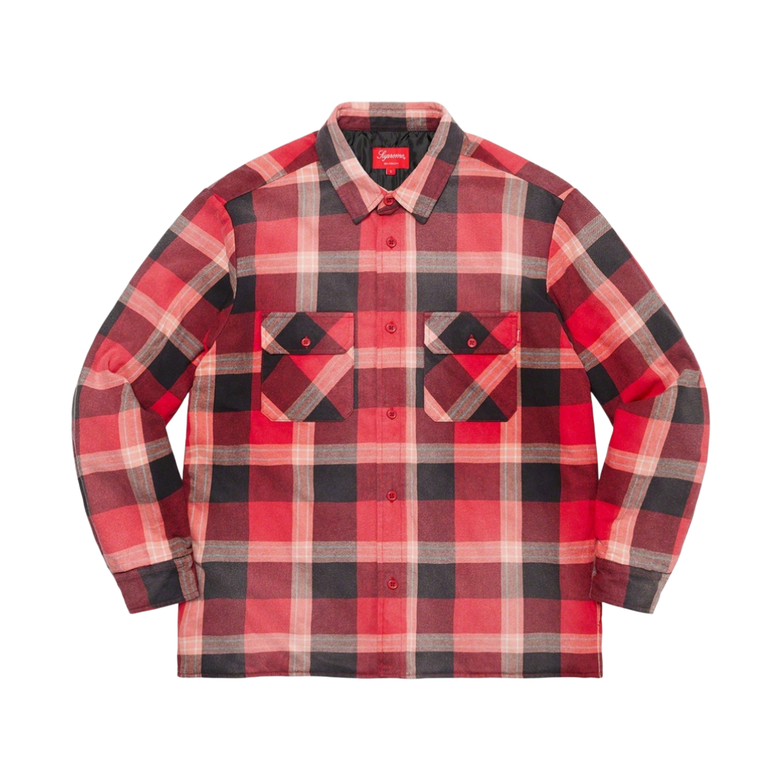 - Supreme Quilted Flannel Shirt Red - 20FW