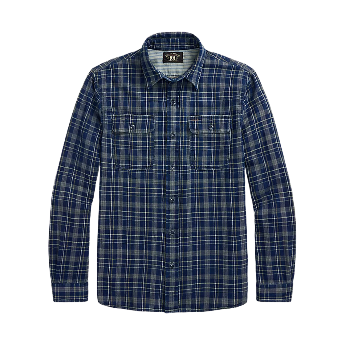 더블알엘 인디고 플레이드 더블 페이스 워크 셔츠 인디고 플레이드 스트라이프(Double RL Indigo Plaid Double Face Work Shirt Indigo Plaid Stripes)