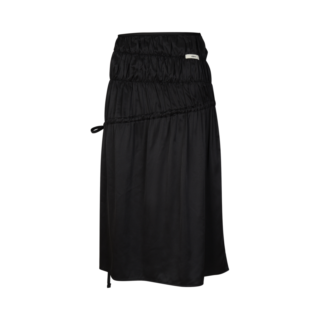 lr24fw23 Leterie Lr Shirring Midi Skirt Black