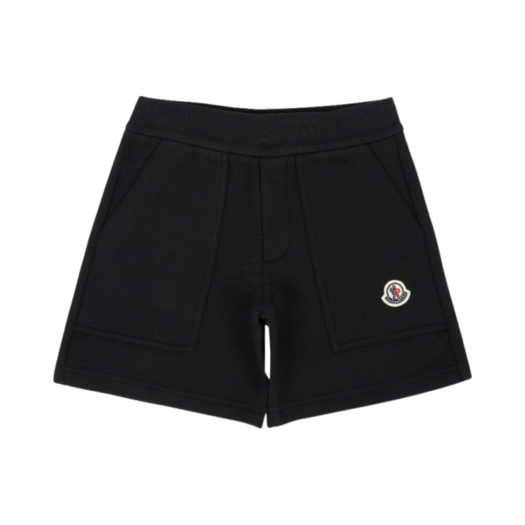 J1-954-8H00014-809AG-999 (Kids) Moncler Logo Patch Shorts Black - 24SS