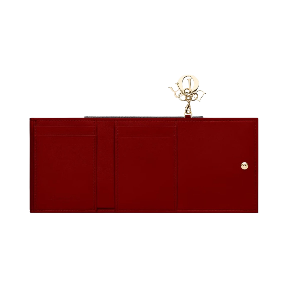 디올 레이디 로터스 지갑 페이턴트 까나쥬 카프스킨 체리 레드(Dior Lady Lotus Wallet Patent Cannage Calfskin Cherry Red) - 3