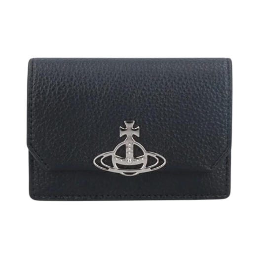 5115002OW-S000D-N403 Vivienne Westwood Orb Plaque Folded Wallet Black