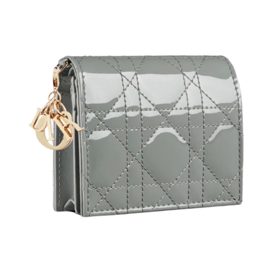 디올 미니 레이디 지갑 페이턴트 까나쥬 카프스킨 그레이(Dior Mini Lady Wallet Patent Cannage Calfskin Gray) - 2