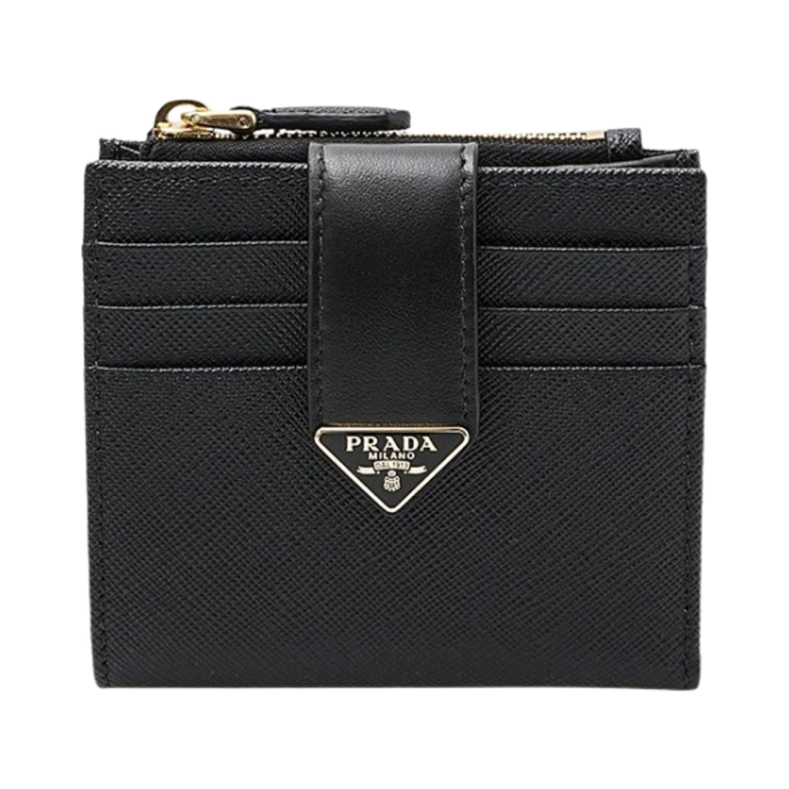 1ML047-2DYG-F0002 Prada Small Saffiano Leather Wallet Slate Black