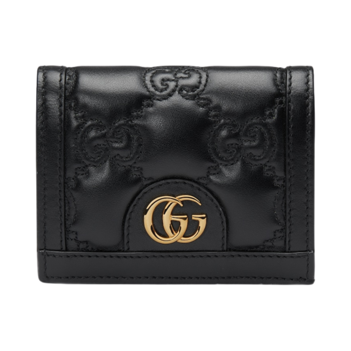 구찌 GG 마틀라세 카드 케이스 지갑 블랙 레더(Gucci GG Matelasse Card Case Wallet Black Leather)