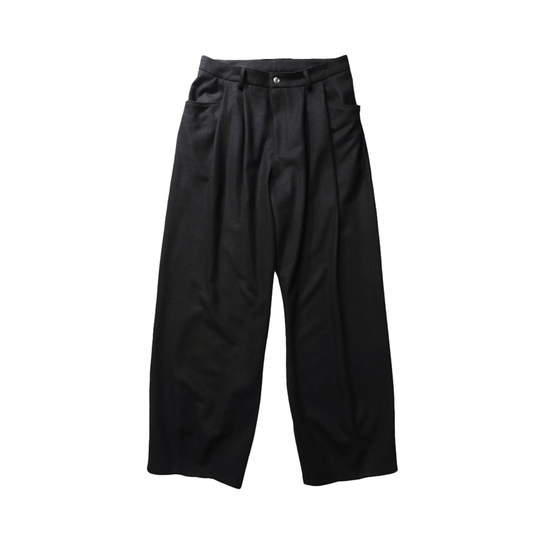 24FW-W100P Traktat The Wool 100% Two Tuck Back Buckle Pants Black