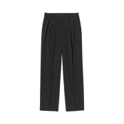 Auralee Light Wool Max Gabardine Two-Tuck Slacks Black