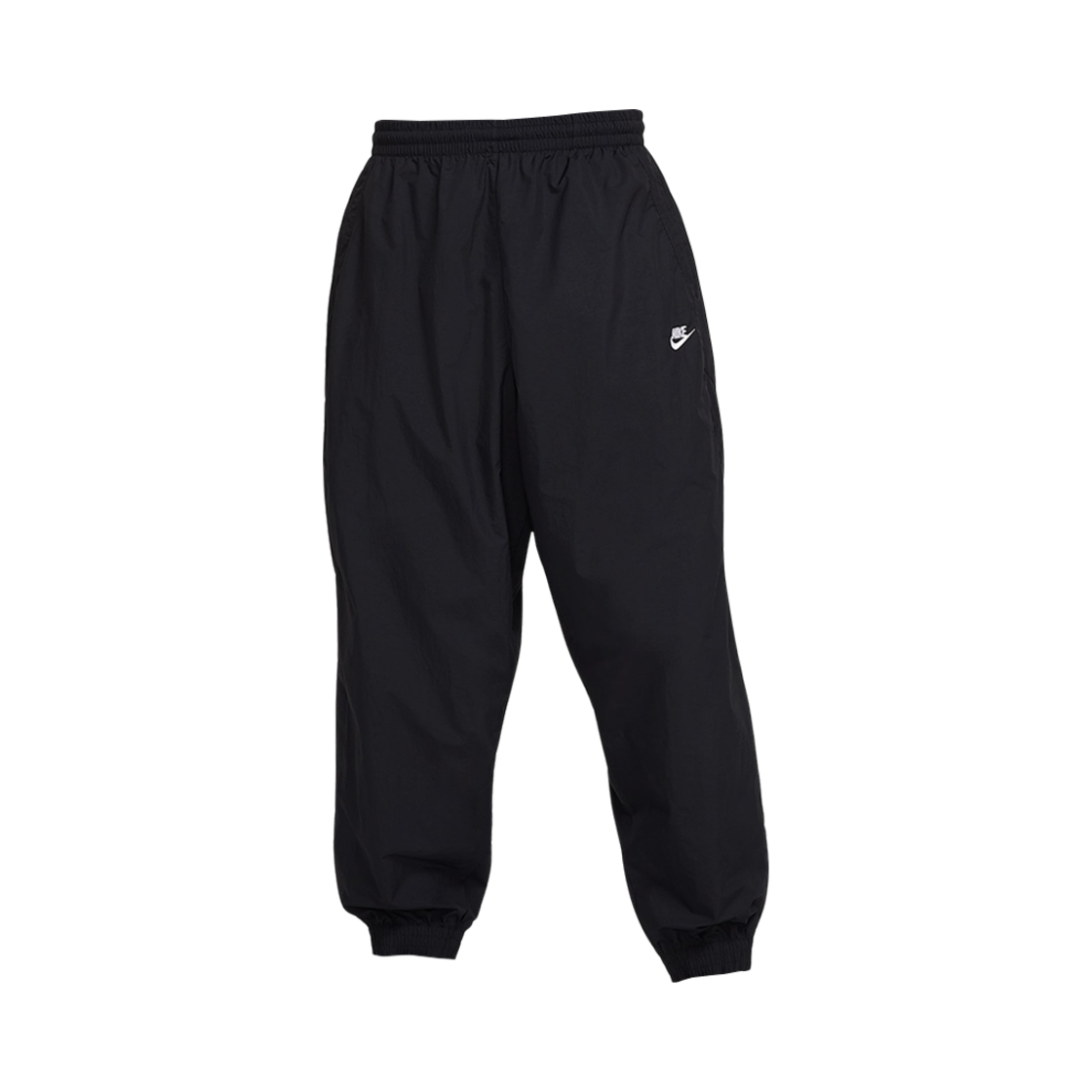 나이키 클럽 오버사이즈 우븐 트랙 팬츠 블랙 화이트 - 아시아(Nike Club Oversized Woven Track Pants Black White - Asia)