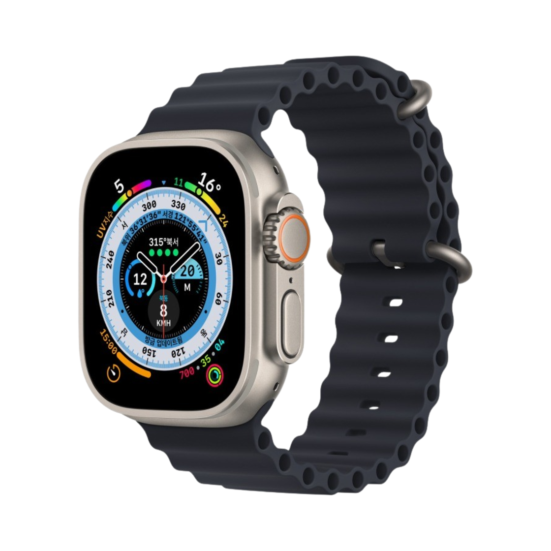 애플 워치 울트라 49mm 티타늄 케이스 오션 밴드 미드나이트 (국내 정식 발매 제품)(Apple Watch Ultra 49mm Titanium Case with Ocean Band Midnight (Korean Ver.))