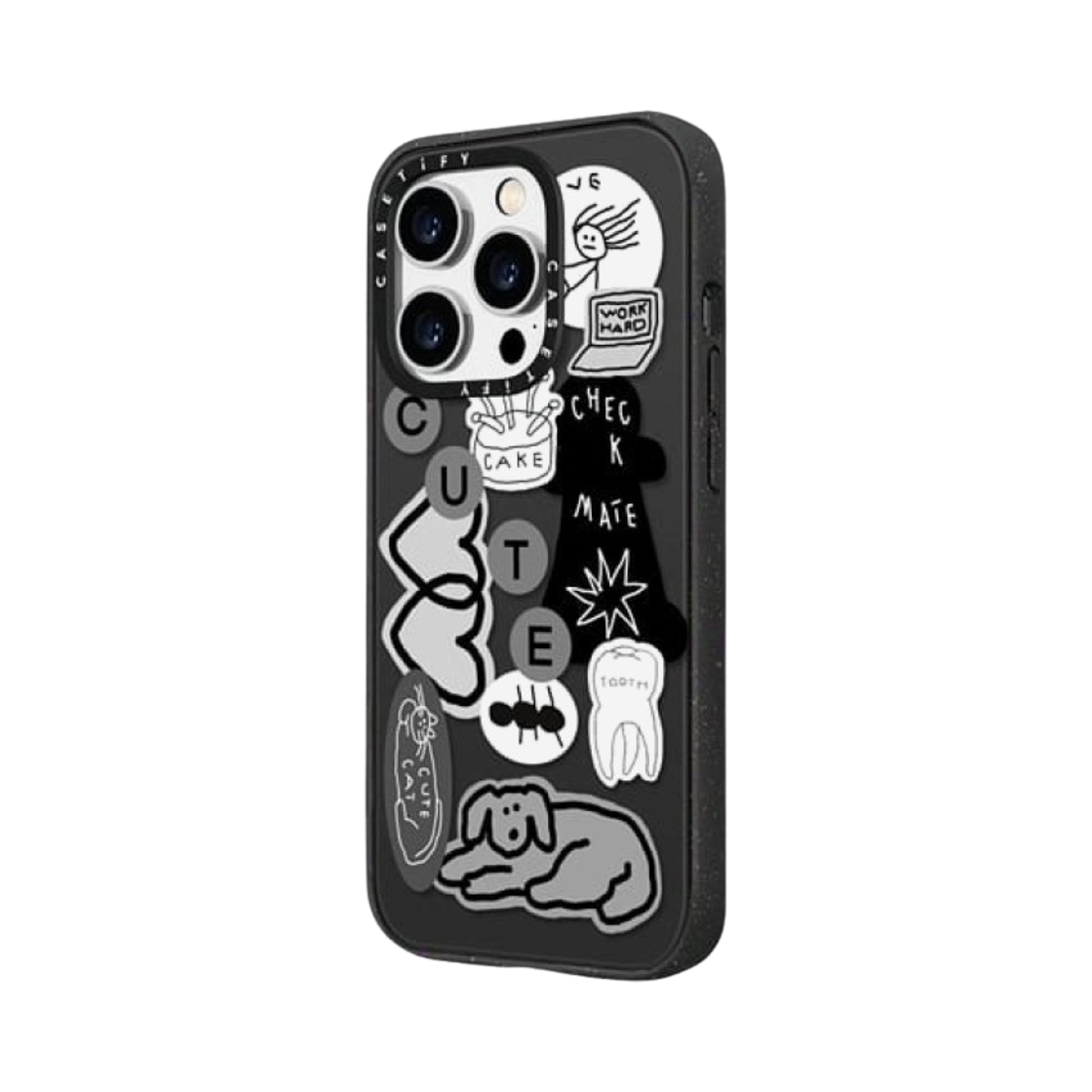 케이스티파이 아이폰 이나피 스티커 01 맥세이프 임팩트 케이스 매트 블랙(Casetify iPhone Inap Sticker 01 MagSafe Impact Case Matte Black) - 4