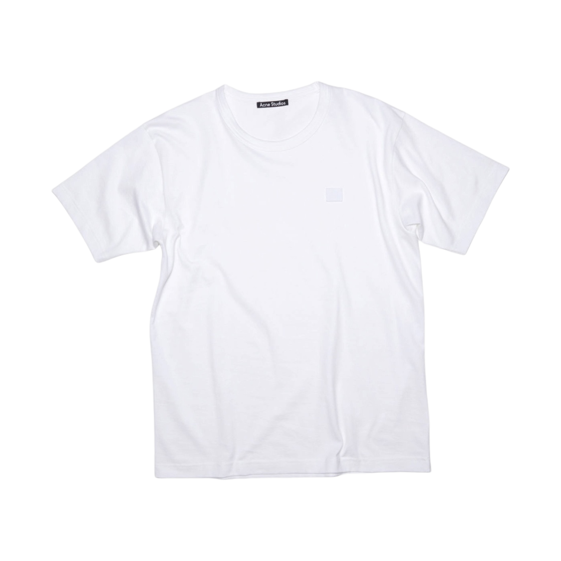 25E173-183 Acne Studios Nash Face Crewneck T-Shirt Optic White