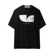 Iro Madeleine Logo Semi Over Cotton T-Shirt Black