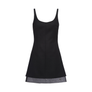 (W) Prada Wool Mini Dress Black