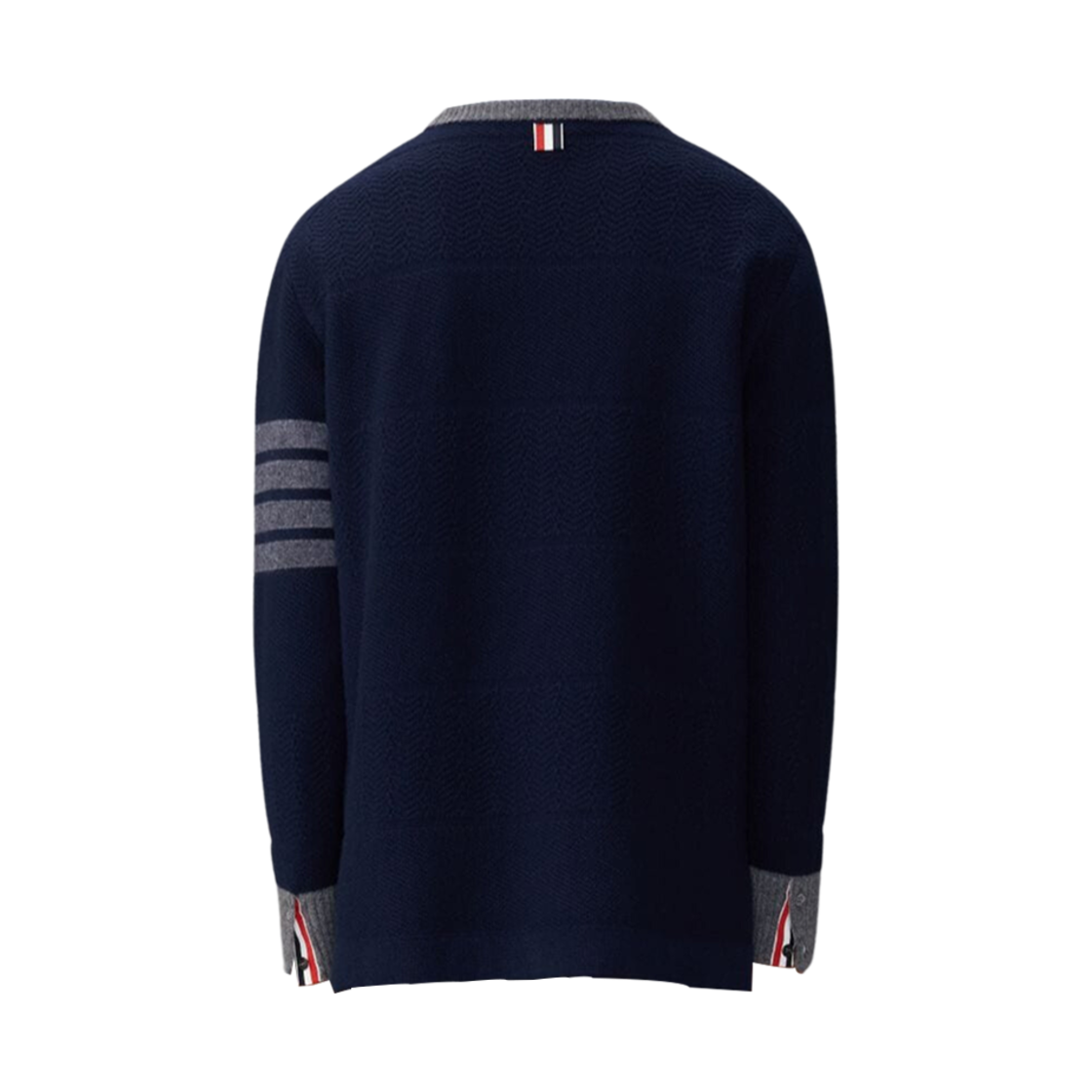 톰브라운 텍스쳐드 럭비 스트라이프 크루넥 풀오버 네이비(Thom Browne Textured Rugby Stripe Crew Neck Pullover Navy) - 2