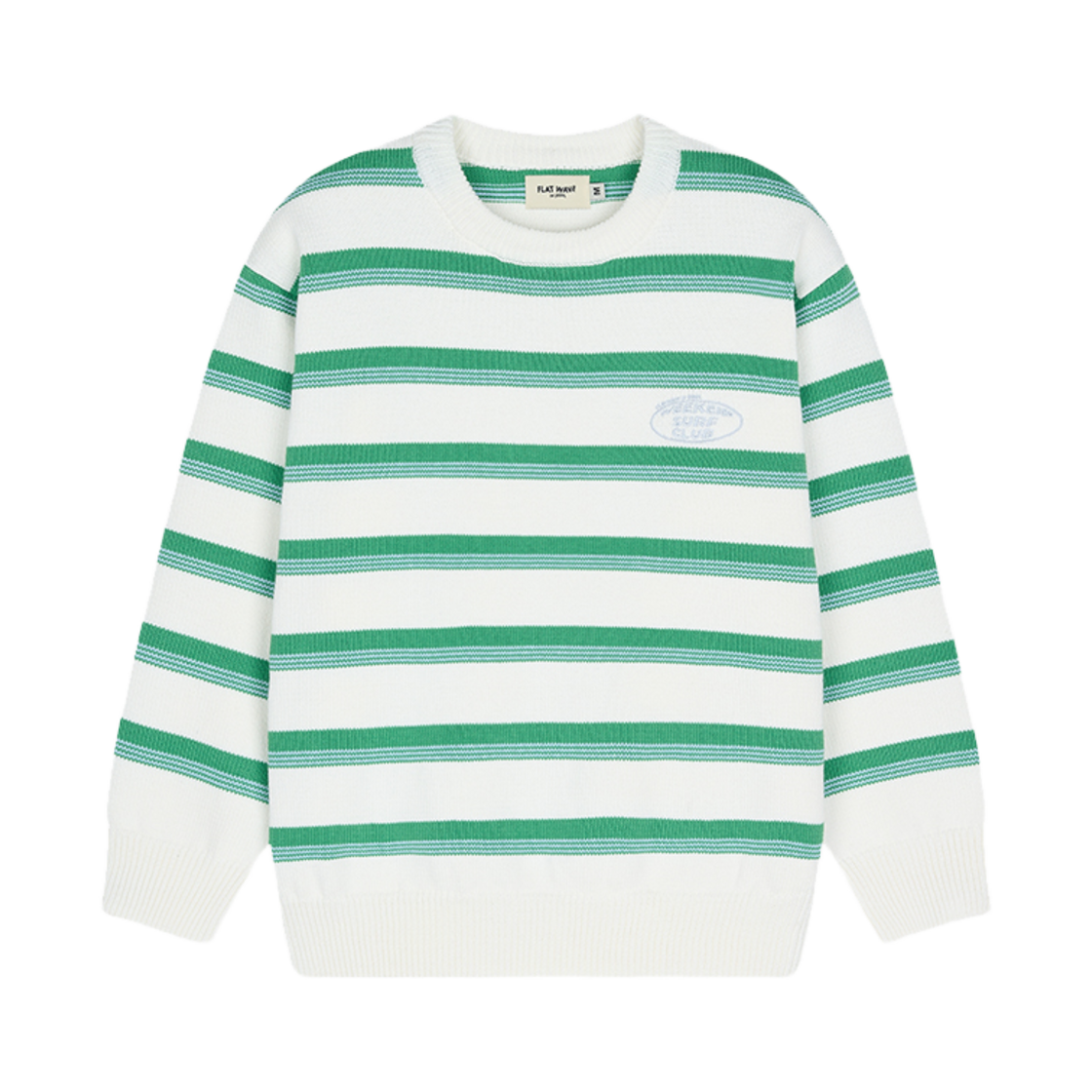 플랫웨이브 인 서울 아브 스트라이프 빈티지울 라운드 니트 아이보리(Flatwave in Seoul Aav Stripe Vintage Cotton Round Knit Ivory) - 1