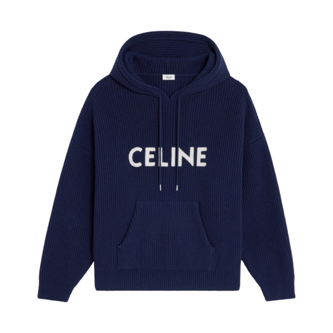 셀린느 립드 울 후드 스웨터 네이비(Celine Sweater with Hood in Ribbed Wool Navy) - 1