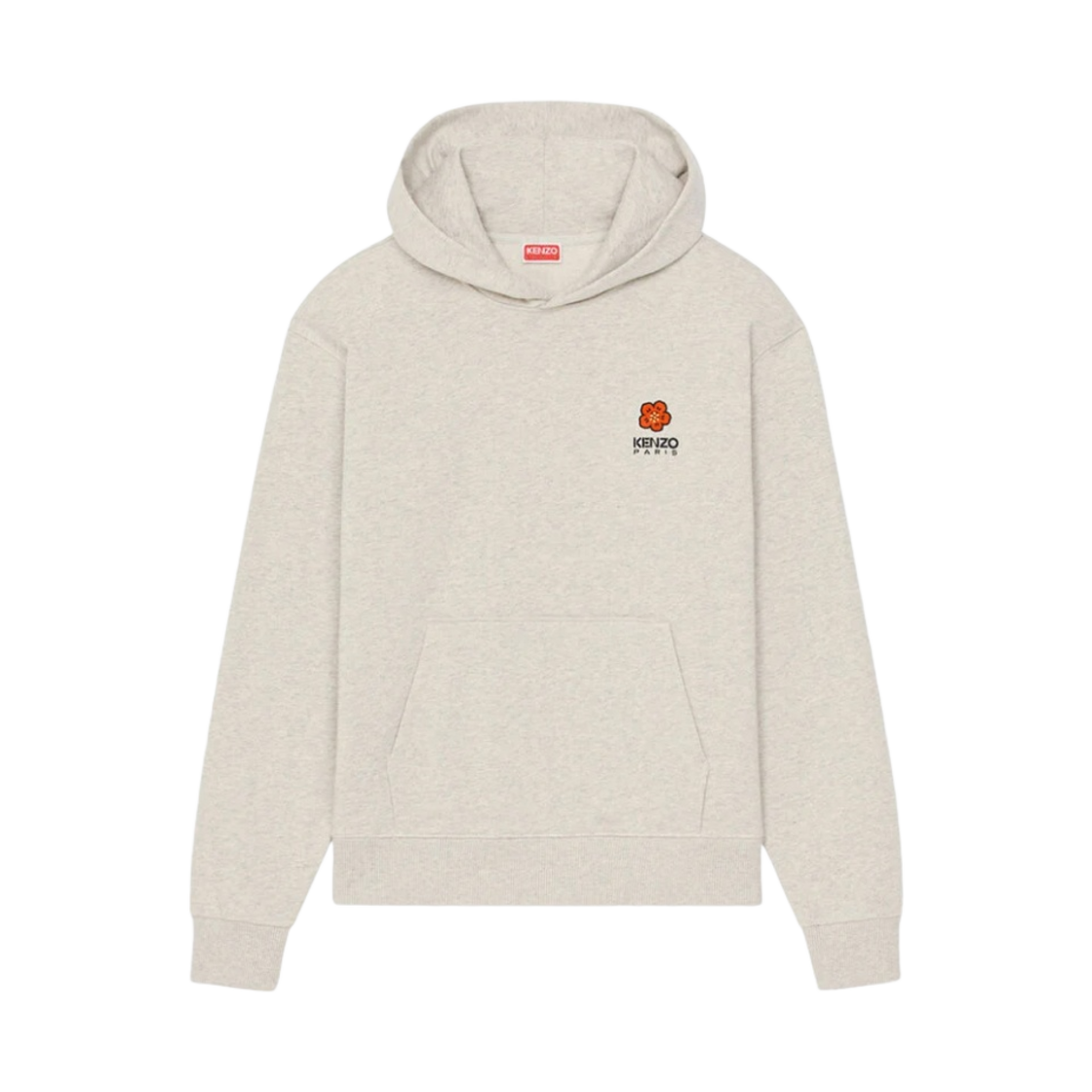 FD55SW4414MF93 Kenzo Boke Flower Crest Hoodie Sweatshirt Pale Grey