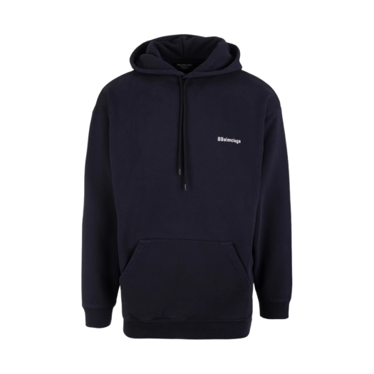 Balenciaga Chest BB Corp Logo Hoodie Blue