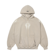 AJOBYAJO Cross Symbol Raglan Hoodie Cream