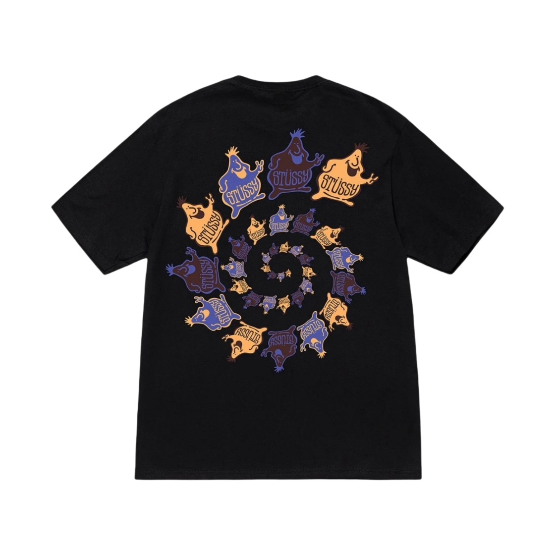 스투시 미스터 블랍 스파이럴 티셔츠 블랙